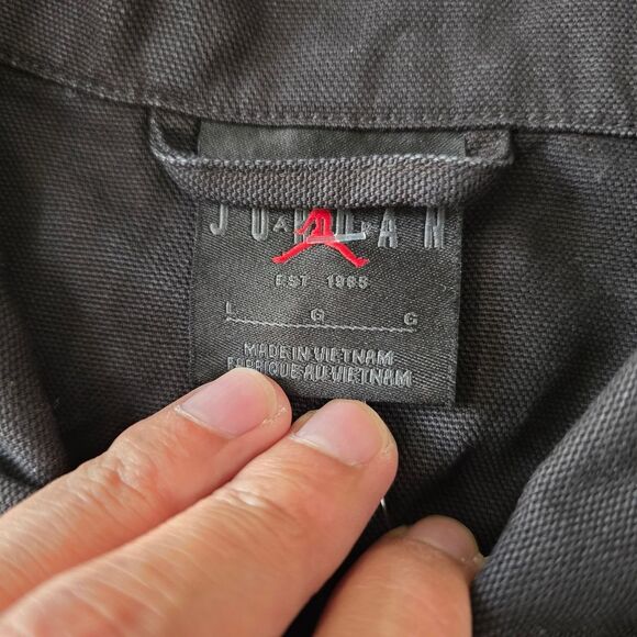 Air Jordan Essentials Chicago Work Jacket Black Men's Large L Nike FN4527-010 LE - Picture 8 of 9